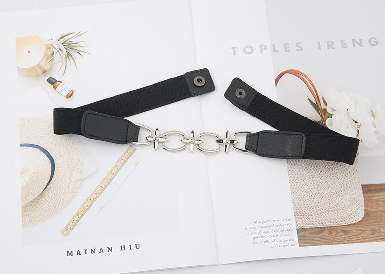 Luxury Gold Chain Belt Elastic Silver Metal Waist Belts for Women Stretch Ladies Coat Ketting Riem Waistband 2.3cm: Style 4 Silver