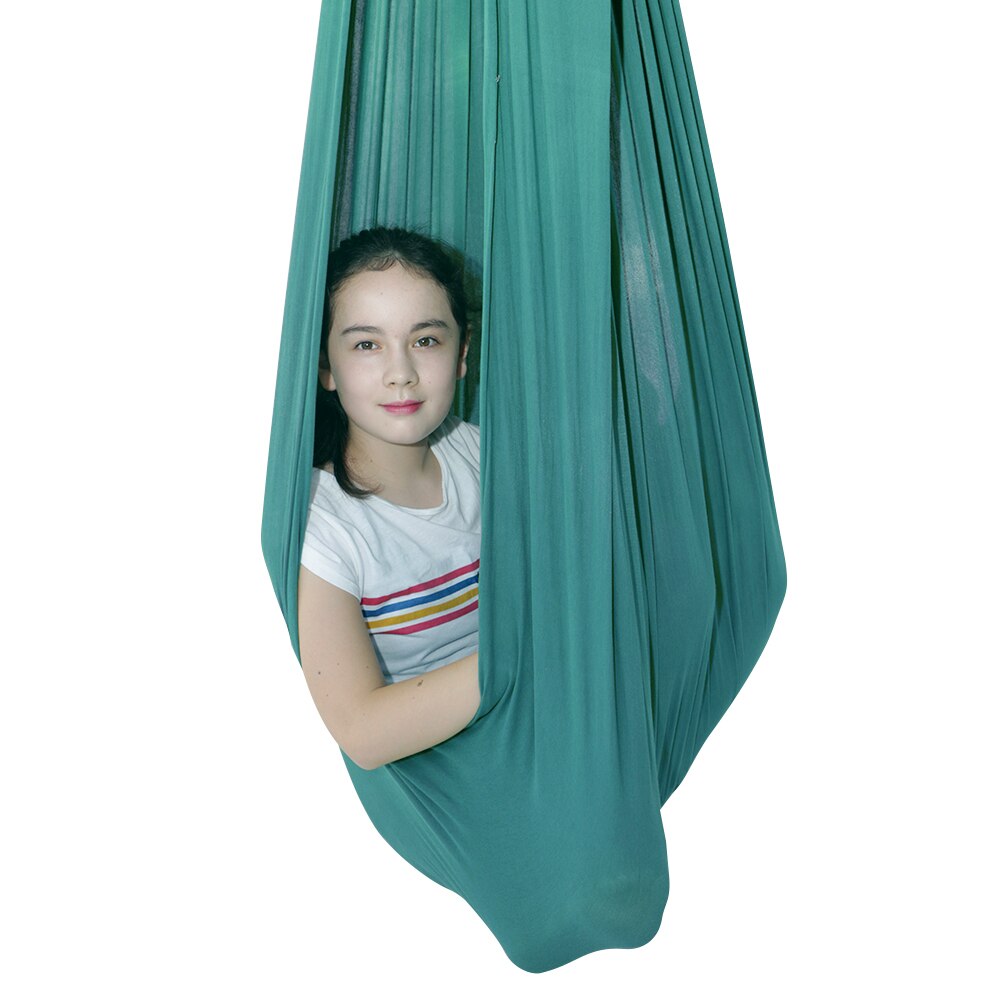 Huntingdoor Quility Indoor Therapie Swing Voor Kinderen Met Speciale Behoeften Lycra Snuggle Swing Cuddle Hangmat Voor Kinderen: green