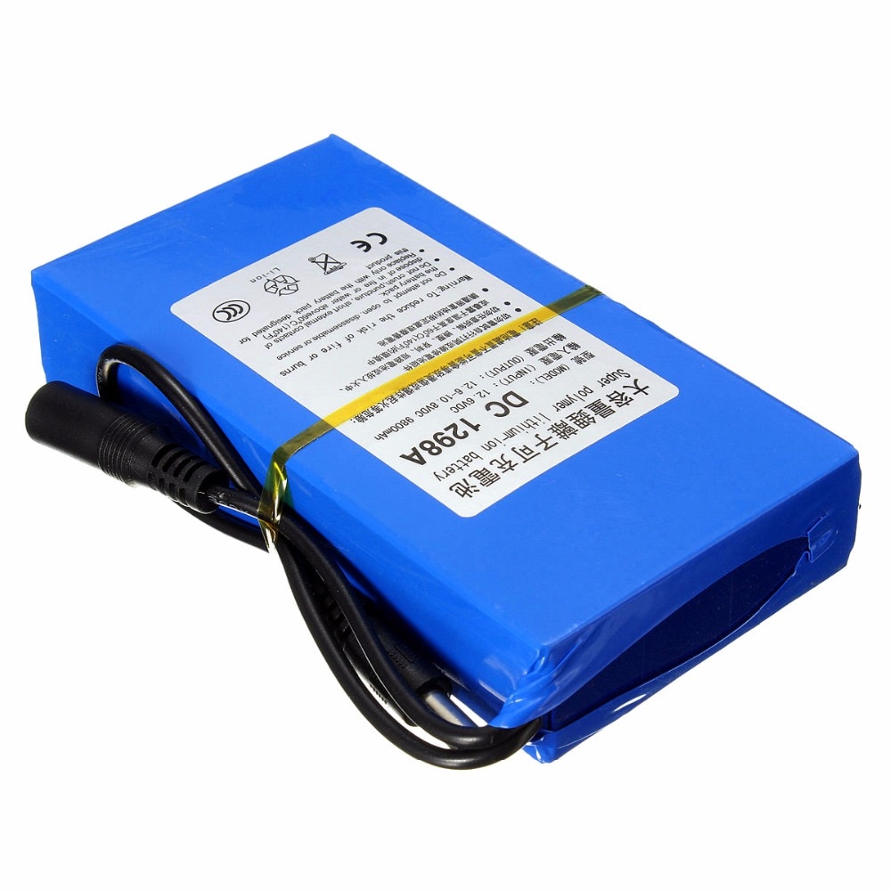 Dc 12v litiumbatteri 9800 mah uppladdningsbart polymer li-ion batteripaket för gatubelysning led-ljus digital produkt standby-ström