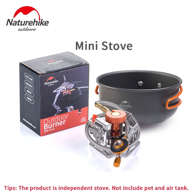 Naturehike Split Outdoor Burner Stove Collapsible Camping Kitchen Cylinder Propane Grill Gas Picnic Wind shield Camping Pot