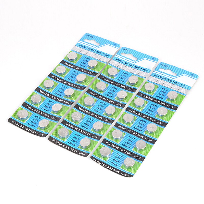 10pcs 1.5V AG13 Battery LR44 L1154 RW82 RW42 SR1154 SP76 A76 357A Ag13 Pila Lr44 SR44 AG 13 Alkaline Button Cell Coin Battery