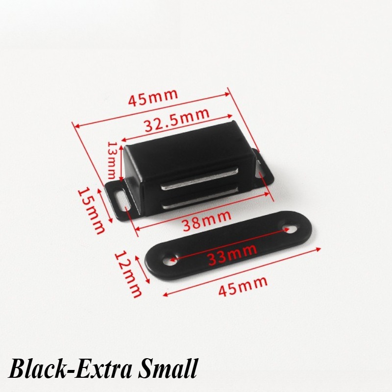 1 stk. magnetlås til køkkenskabslåger i rustfrit stål til tv-bord, skab og andre møbler, skuffedør: Sort guld