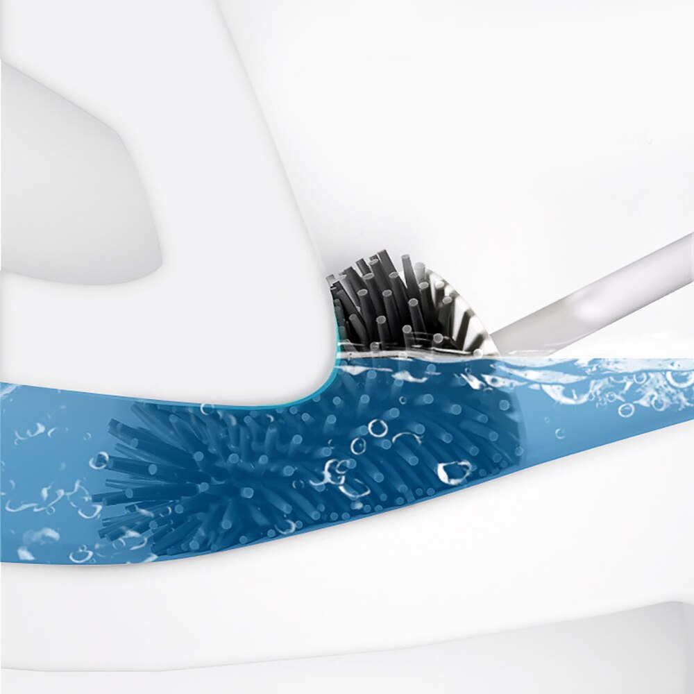 1 Set Soft Practical Long Handle Toilet Brush Set Bathroom Brush Cleaning Brush Toilet Brush And Holder for Store