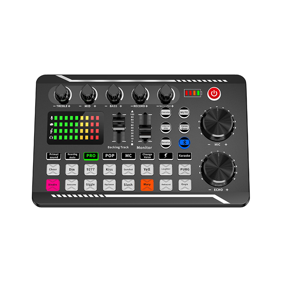 Voor Telefoon Computer Accessoires-Compatibel Mixer Met Led Light Thuis Party Audio Professionele Live Sound Card Adapter