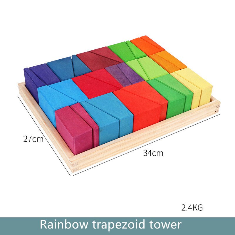 Baby Spielzeug 12Pcs Regenbogen Blöcke Kinder Große Kreative Regenbogen Bausteine Holz Spielzeug für kinder Montessori Pädagogisches Spielzeug