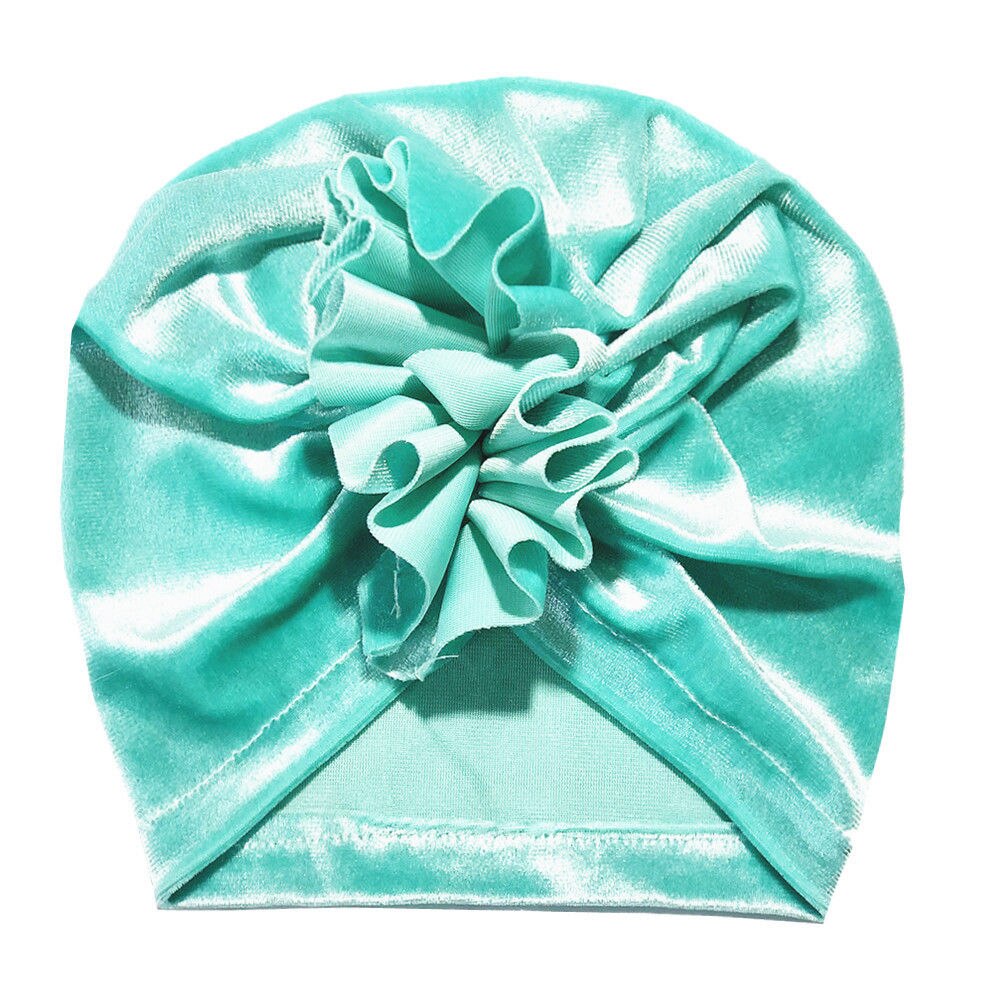 Nette Baby Mädchen Jungen Bogen Turban Hut Kleinkind Kinder Kopf Wrap Pleuche Stirnband Kappe 11 Farben Ein Stück: Light Green