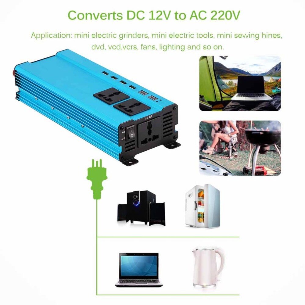 5000W Auto Power Inverter Charger Dc 12V/24V Naar Ac 220V Sinus Converter Interfaces transformator Adapter