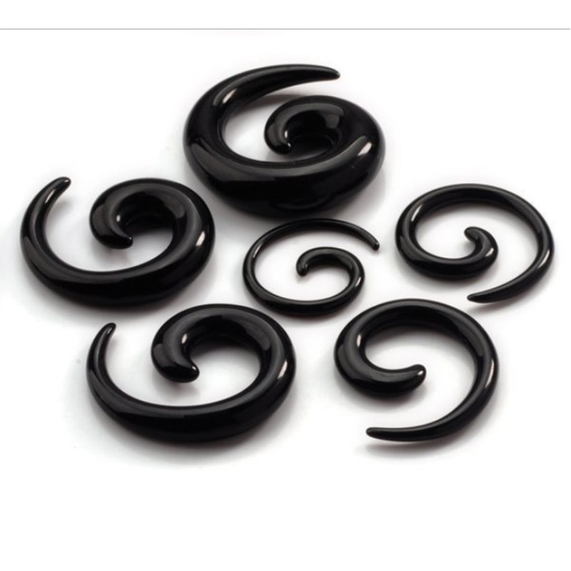 Bijoux de Corps Tire-bouchon Spirale Acrylique - 2pcs Boucles d'Oreilles Piercing