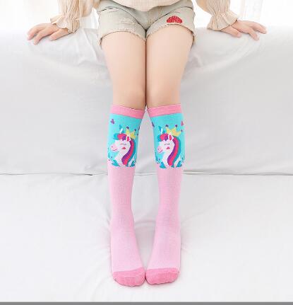Autunno nuovo cartone animato calzini a tubo dritto per bambini calze al ginocchio cartoni animati stampa animalier ragazze calzino lungo sokken bambini neonato: style 2