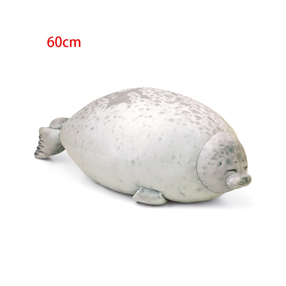 IKAUOIE 60cm Super Soft Osaka Seal Pillow Plush Toy Aquarium Sea Animal Pillow Doll Special For Children: White