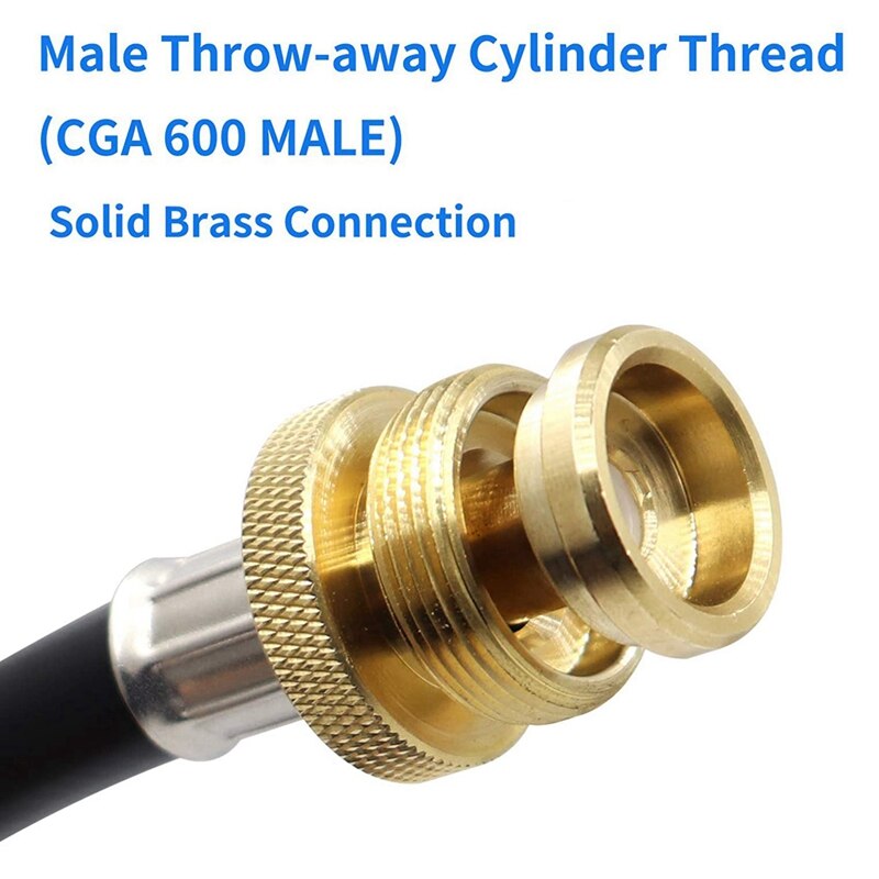 2 Pack 6FT Propane Adapter Hose 1Lb To 20Lb,POL Male Connection Hose For Buddy Heater, Coleman Stove, Portable Grill