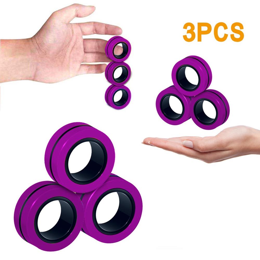 Anelli magnetici con dita antistress Fidget Decompression punta delle dita Spinner Toy adulti bambini ansia sollievo anello magico puntelli strumento: L