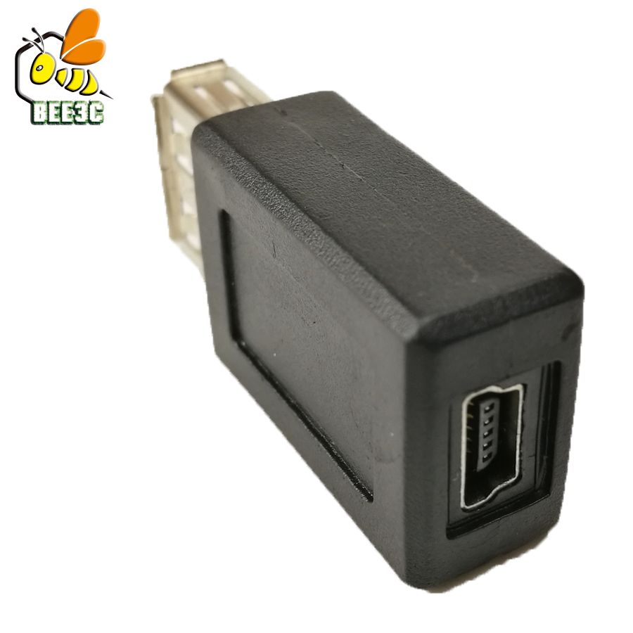 USB female to mini usb 5pin female black adapter 100 pcs