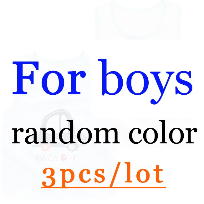 3 stk/parti gutter tank top baby bomull vest for gutter jenter tegneserie trykt ermeløse tank topper bomull undertøy barne vest klær: Beige / 4t