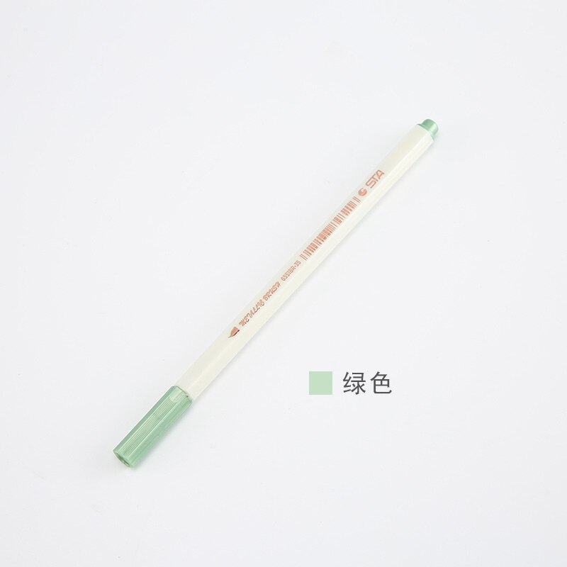 STA Metallic Colorful Brush Marker Pens 10 Colors Available Paint Pens for Decoration Photo Album Note book 1 Piece: green