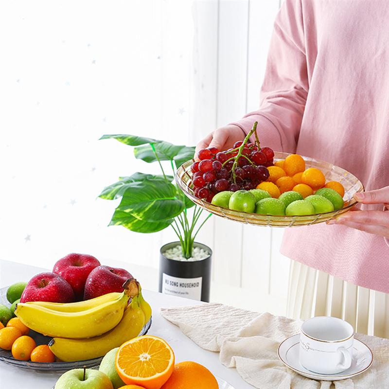 4Pcs Multifunction European Style Fruit Plates Plastic Candy Snack Trays (Large)