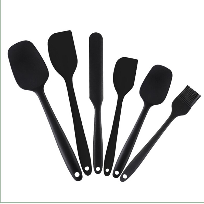Cream Scraper Silica Gel 6-Piece Set Silicone Scraper One-Piece Cake Butter Knife Multi-Functional Baking Tools Kitchen Supplies