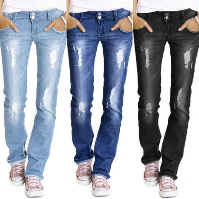 Frauen Jeans Distressed Jeans Damen Zerrissene Denim Hosen Plus Größe Dünne Jeans Hose Casual Hosen Frauen Kleidung