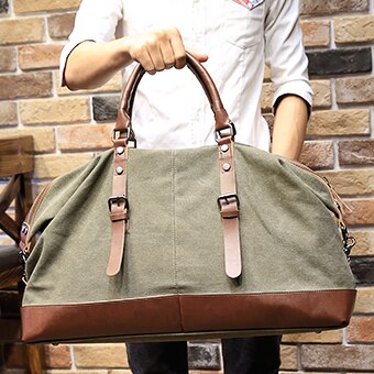 Casual Grote Capaciteit Reizen Mannen Messenger Bags Draagbare Handtas Multifunctionele Schoudertas Canvas Vintage Satchel Bag: Olive color