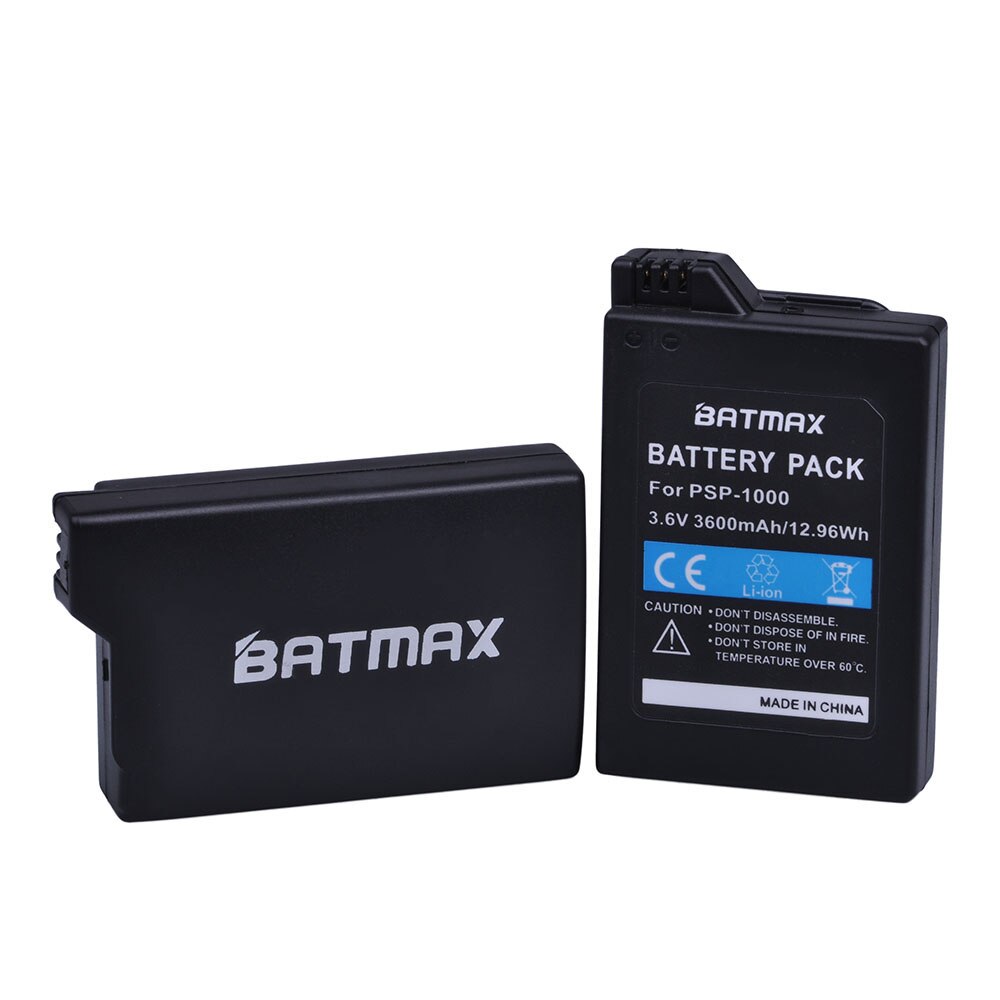 Batmax för sony psp -1000 batteri + digital laddare för sony psp 1000 playstation bärbar psp 1000 konsol ersättningsbatterier