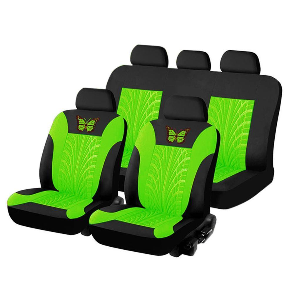 Brand Embroidery Car Seat Covers Set Universal Fit Most Cars Covers with Tire Track Detail Styling Car Seat Protector Car Seat: G