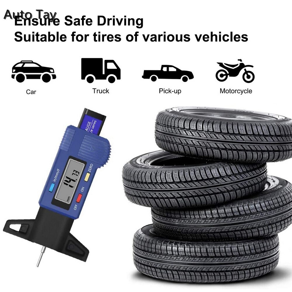 Digital Car Tyre Tire Tread Depth Gauge Meter Auto Tire Wear Detection Measuring Tool Caliper Thickness Gauges Monitoring System