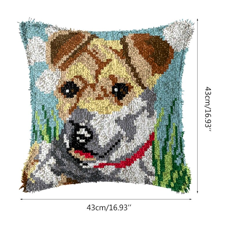 Hondenkussenhoes met 3d segmenten, handwerk, doe-het-zelf-haakpakketten, kruissteekmaterialen