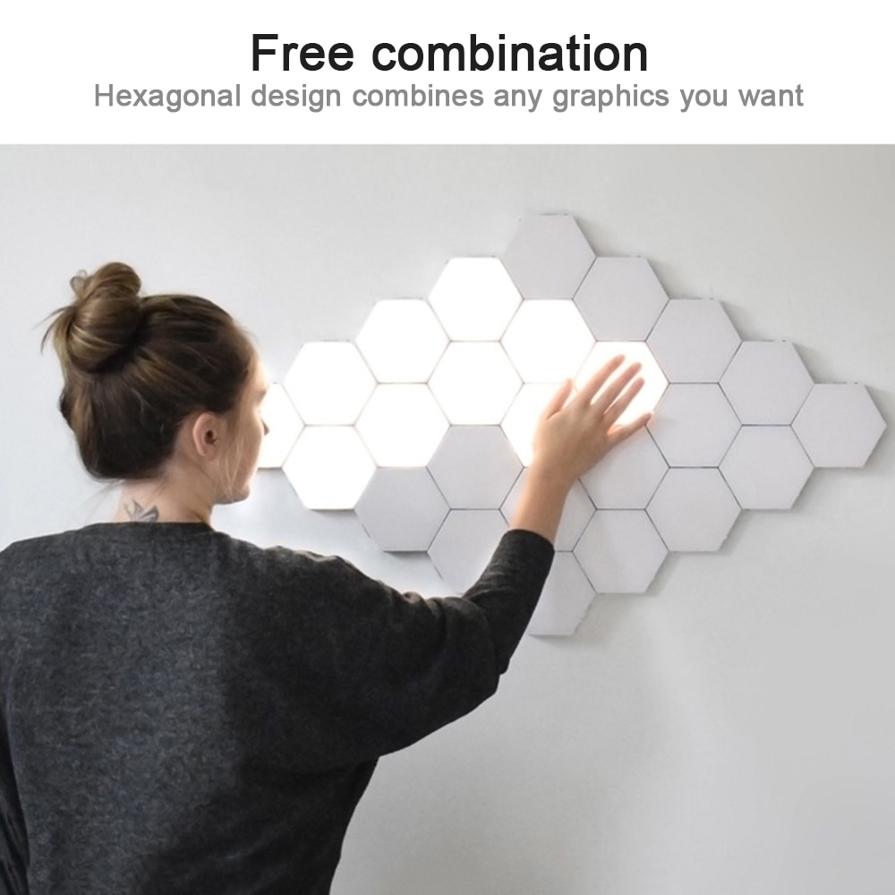 Quantum Light Led Mosaic Hex Light Modular Touch Sensor Light Night Light Magnetic Hexagon Wall Lamp House of Novelty