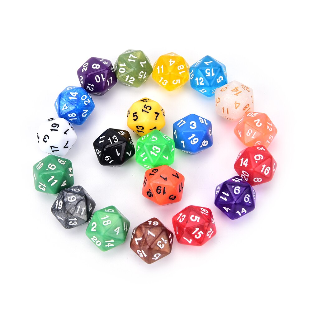 1Pc T & G Kleurrijke D20 Dobbelstenen Set Ondoorzichtige Effect Dungeons En Dragon 20 Side Digitale Dobbelstenen Nummer 1-20 Voor Game