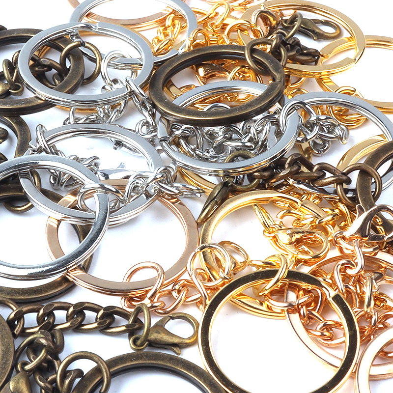 10pcs Screw Eye Pin Key Chain Key Ring keychain Bronze Rhodium Gold Color Keyrings Split Rings With Screw Pin Jewelry Making