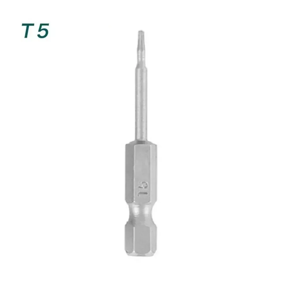 50mm Torx Steel Magnetic Triangle Head Screwdriver Bits 1/4 Hex Shank Pneumatic Screwdriver Electric Head T5-T40 Star Bit Set: indigo
