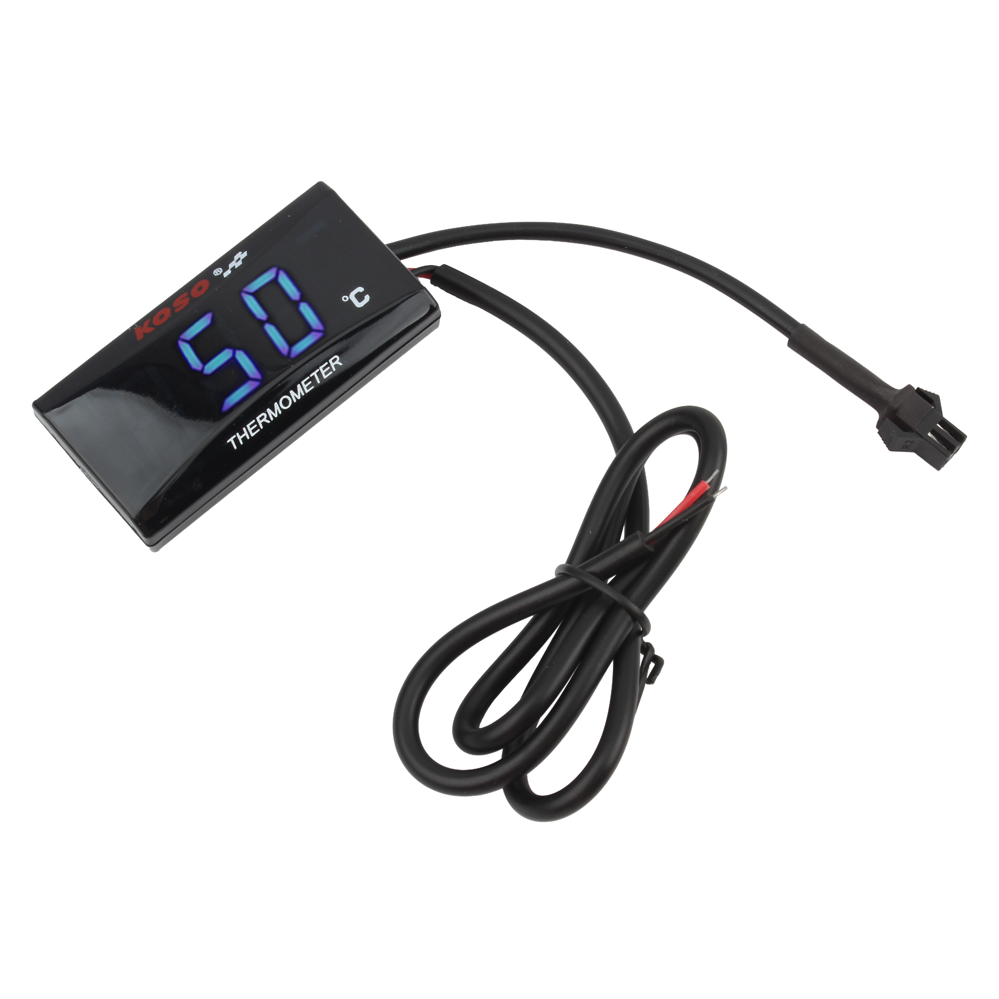 Motorcykeltermometer vattentank eftermonterad monitor 12v 0 ~ 120 °c temperaturmätare indikator varning med sensorer: Blå