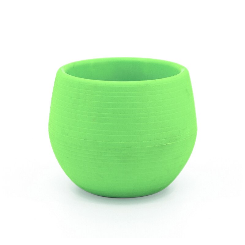 Mini Eco-friendly Colourful Round Plant pot Plastic Flower Pots Plants Bonsai Nursery Pots Garden Home Office Decor: green