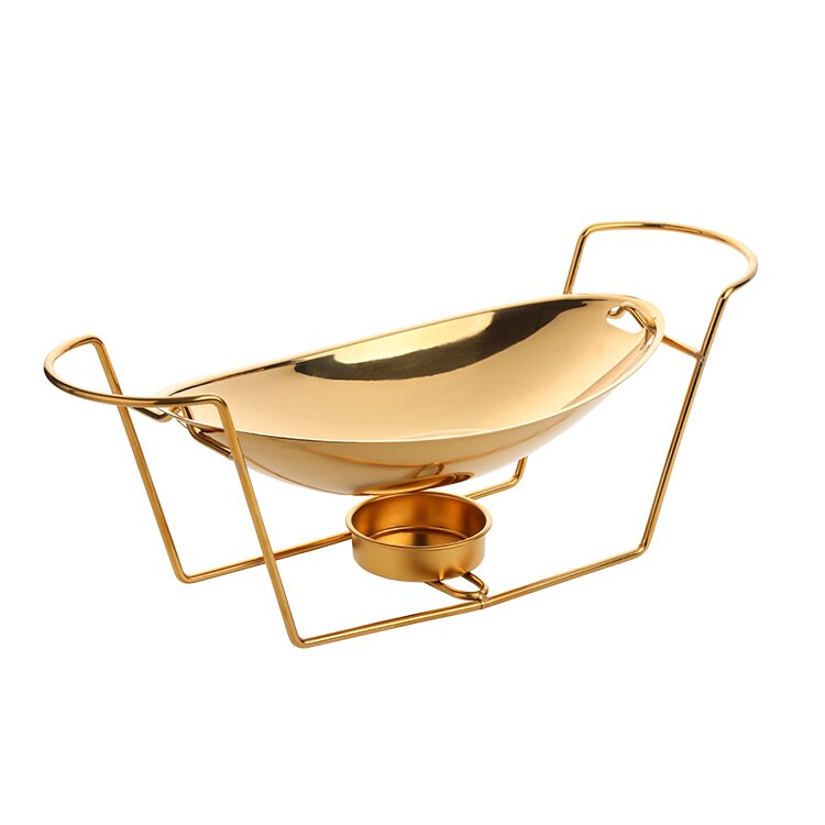 Olla seca de acero inoxidable para cocina, estufa de Alcohol, olla de lingotes para restaurante, plato de rozadura, caldera de combustible con soporte, hogar comercial