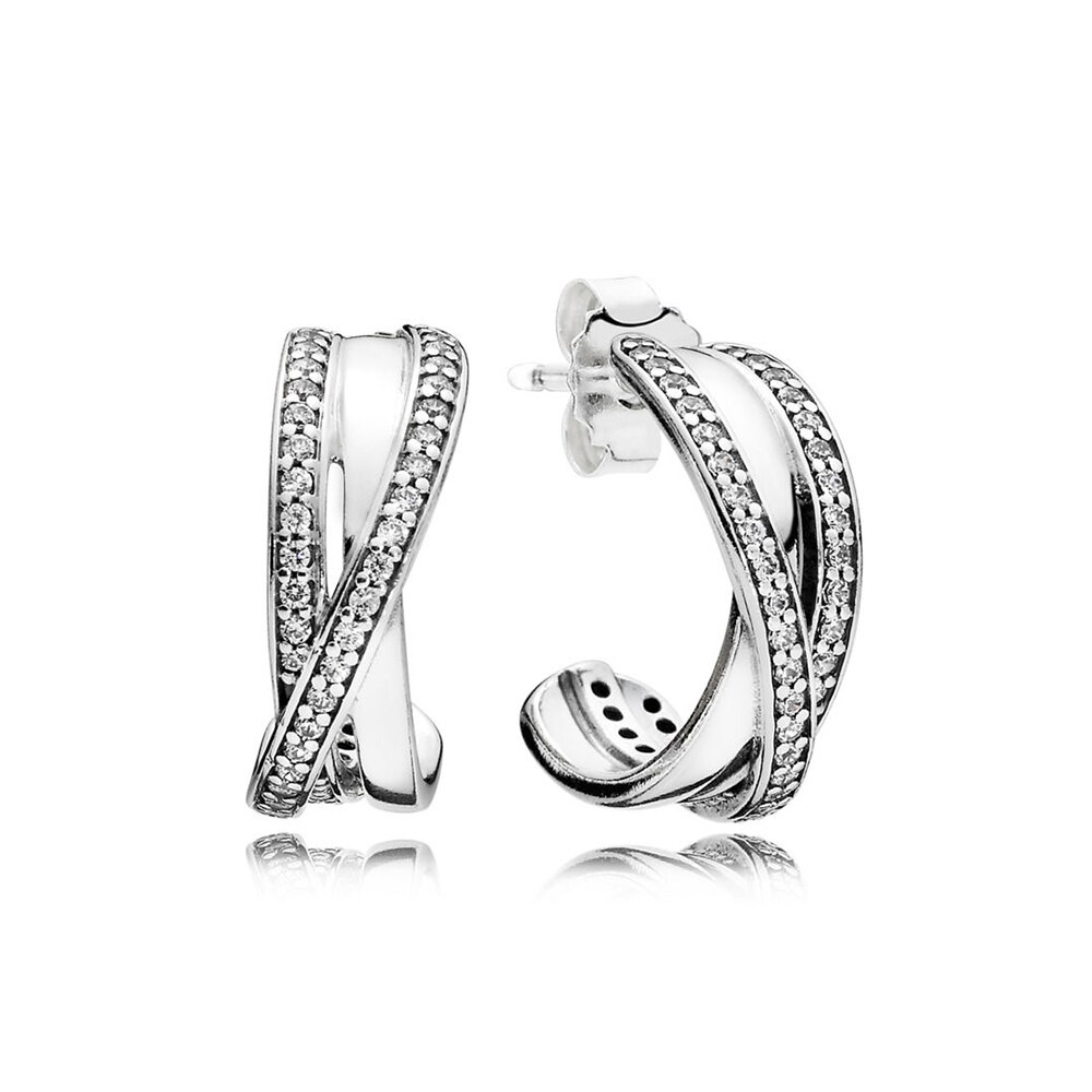 Bowknot kristall Pfanne Ohrringe FlüGel modellierung passen DIY Original Charme Ohrringe: 290730CZ