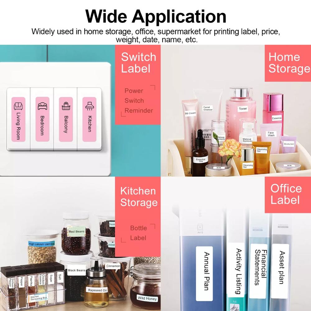 NIIMBOT D11 Label Maker Tape Name Bubble Address Waterproof Labels Sticker for Daycare Kids Bottles Mason Jars Spice Food