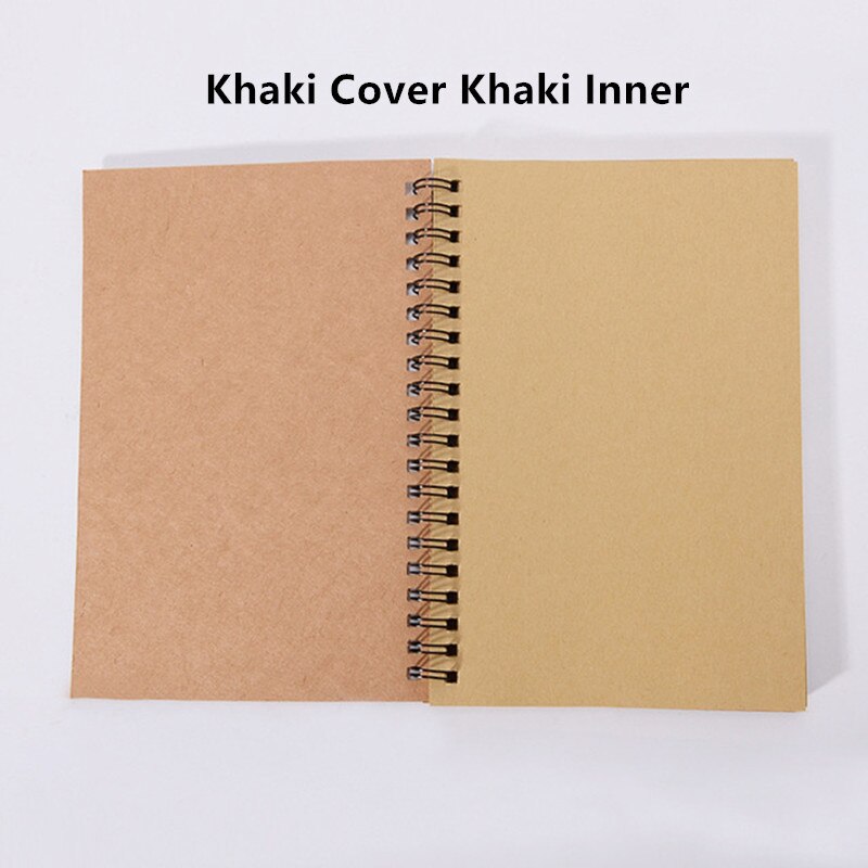 12*18cm Sketchbook Notebook 50Sheets Diary Drawing Painting Notebook Small Soft Cover Blank Paper Memo Pad Notepad School Supply: Khaki-Khaki Inner