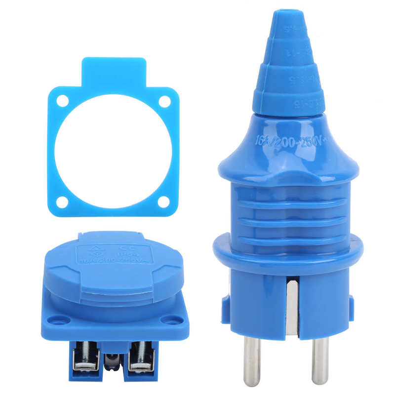 AC220V 16A Plug European/ French Power Socket Waterproof Industrial Plug Connector