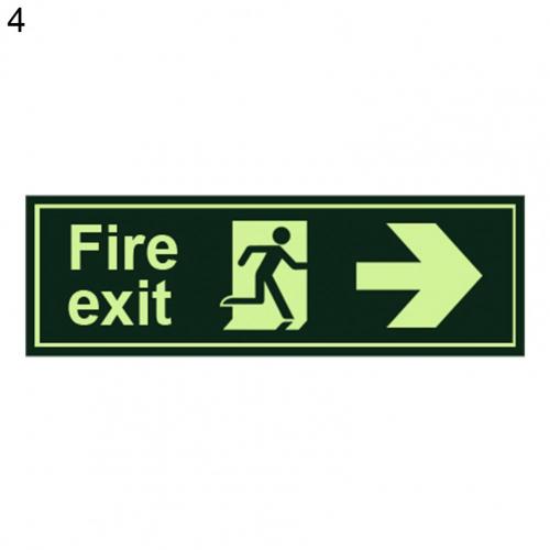 Useful Emergency Escape Fire Safety Exit Sticker Rectangle Shape Safety Exit Sticker Scratch Resistant for Mall: 4