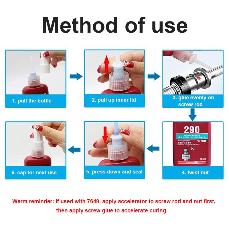 50ML High Strength Threadlocker Anaerobic Adhesive Glue 271 272 Locking Adhesive Metal Screw Anaerobic Adhesive Anti-corrosion
