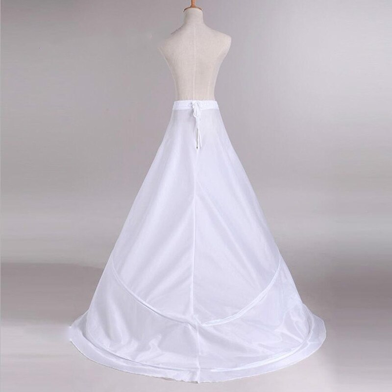 Women Petticoat With Train White 2 Hoops Underskirt Crinoline For Bride Formal Dress In Stock Cheap Wedding Accessories