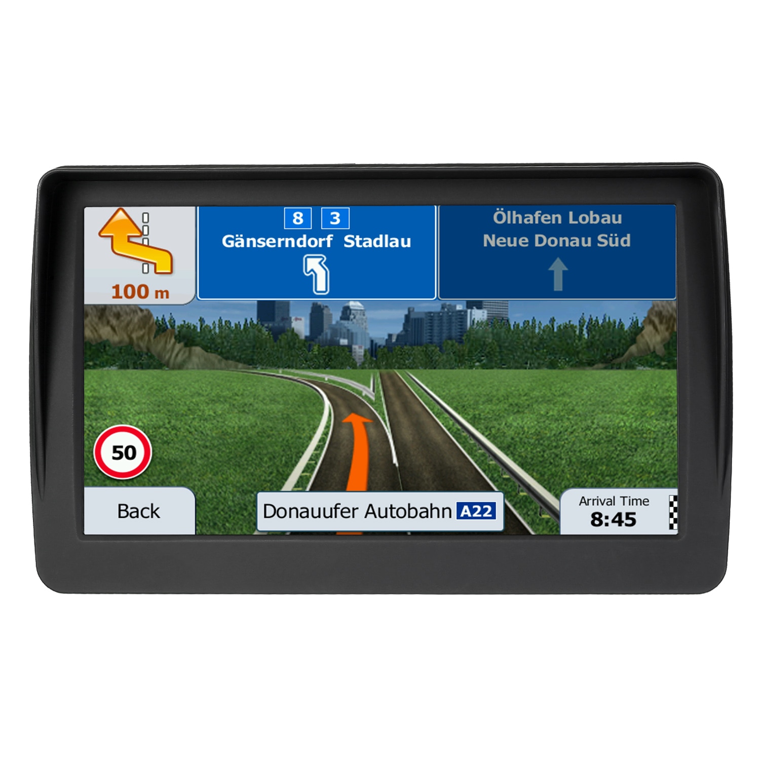 7 pouces HD voiture GPS Navigation 8G guidage vocal voiture GPS limitation de vitesse directionnelle alertes avec 3D amérique du nord/Europe cartes