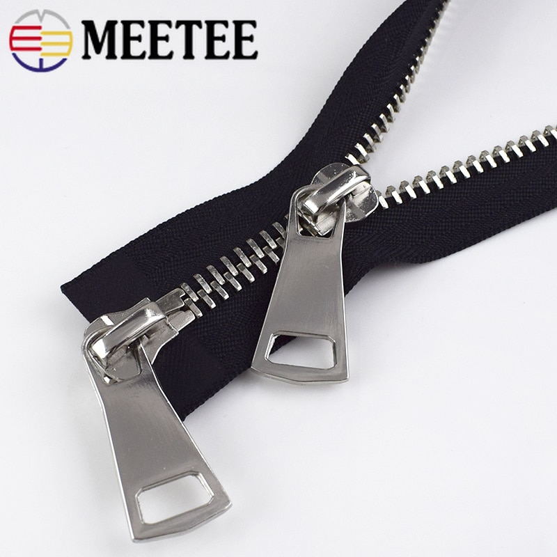 1/2pcs 10# Double Sliders Metal Zippers Black Eco-friendly Zipper for Sewing Coat Jackets Fermeture Eclair DIY Accessories Tools