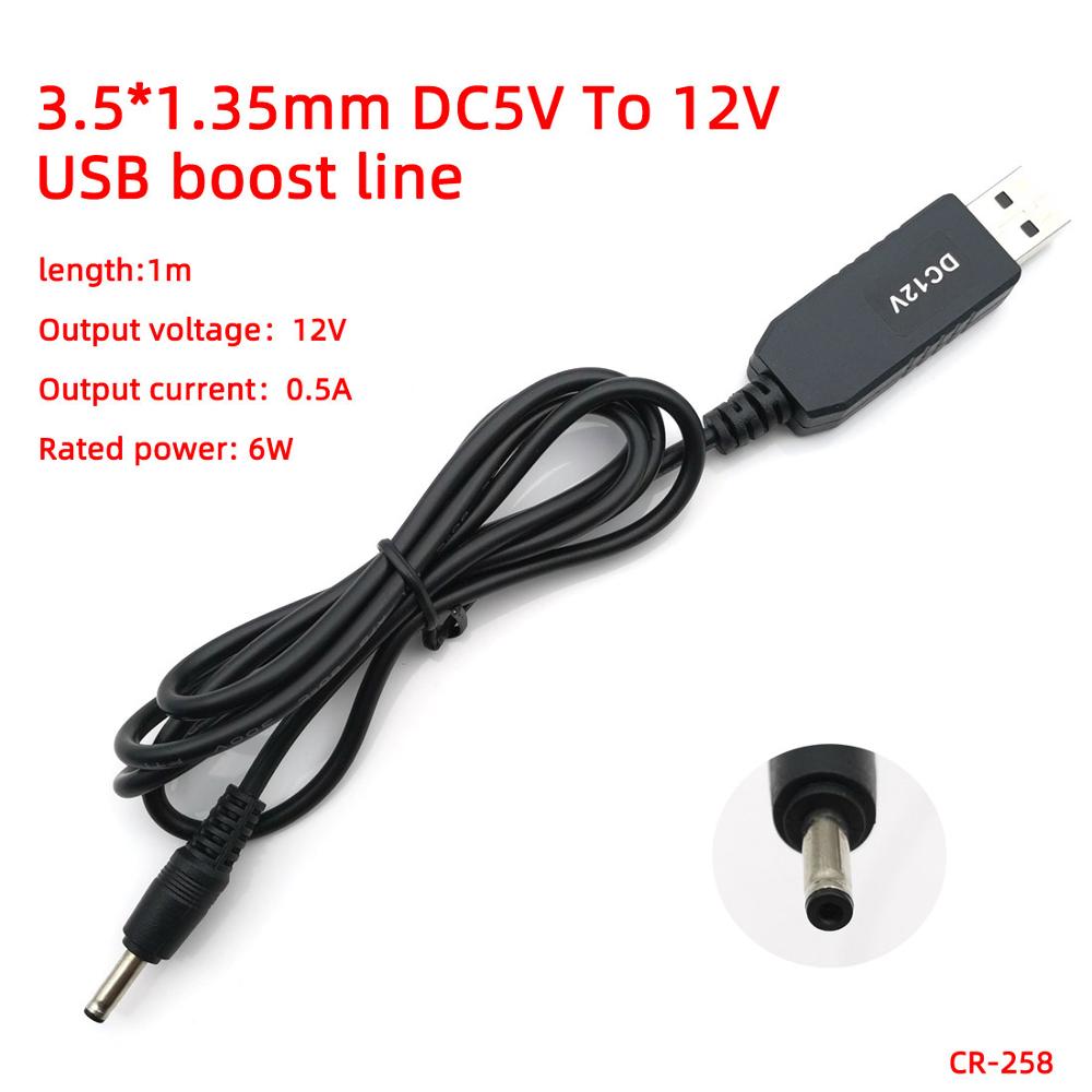 Dc 5v to 9v/12v usb  to 3.5*1.35mm 4.0*1.7 charge power boost step up kabel konverter adapter legetøj mobil strømforsyning boost wire: 3.5-1.35 12v 0.5a 1m