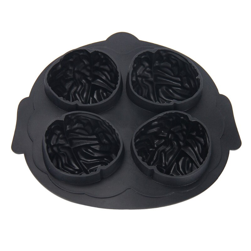 1pc Funny Brain Modeling 4-Cavity Ice Cube Tray Silicone Cocktail Whiskey Mold Kitchen Ice Tools For Iced Drinks Fruit