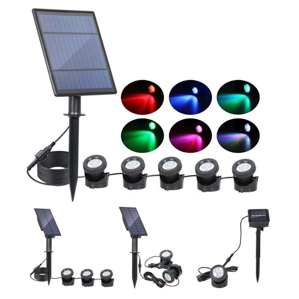 Solar LED Underwater Light Pond Light RGB Landscape Spotlight IP68 Waterproof Swimming Pool Light Fountains Aquarium Lamps