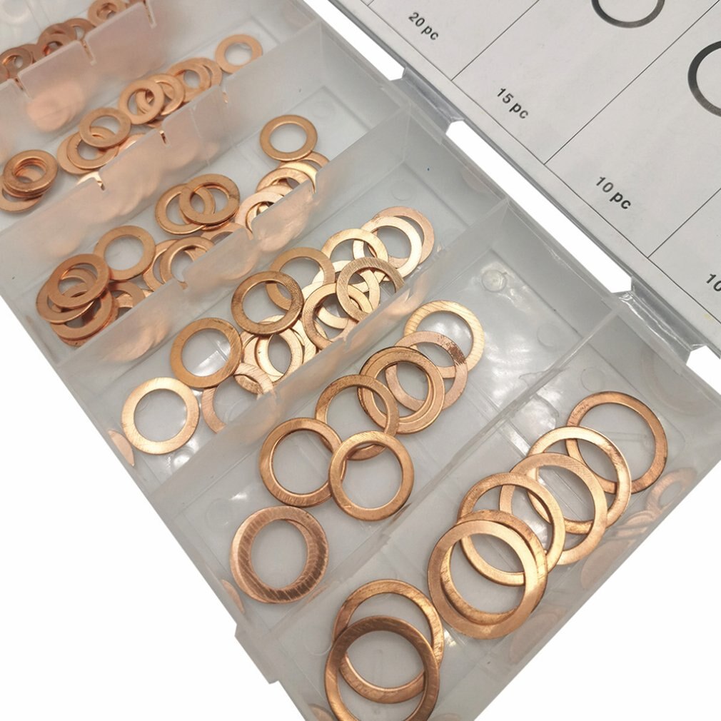 110pcs copper washer combination boxed copper washers Copper Washer Assortment Flat Ring combination washer