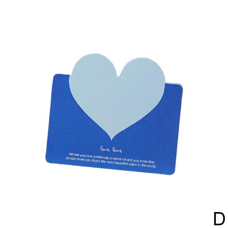 10pcs Mixed Color Love Heart Shape Greeting Card Wedding Valentine's Day Card Wedding Invitations Card Romantic Cards: D
