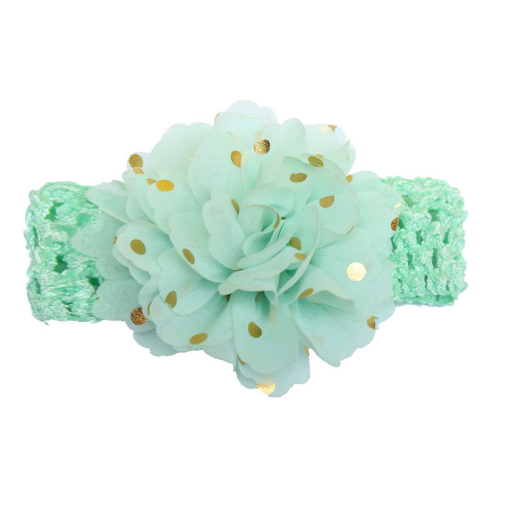 Pailletten Grote Bloemen Elasticiteit Brede Baby Hoofdband 12 Kleuren Haar Accessoires Kinderen Stamping Chiffon Haarband