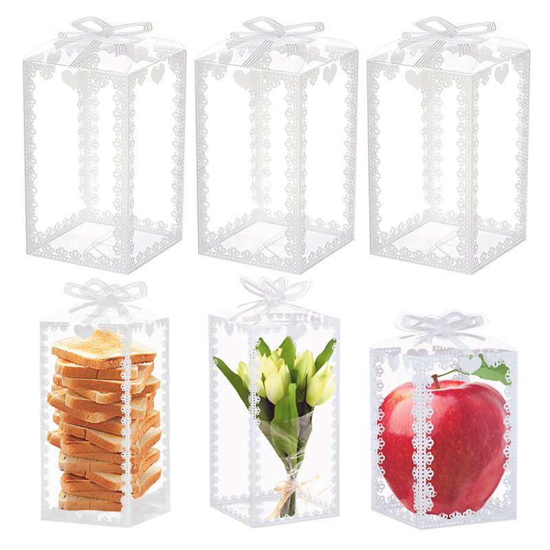 PVC Transparent Box Clear Plastic Packaging Box Wedding Party Favors Chocolate/Candy Box Souvenir Display Case Multi Sizes
